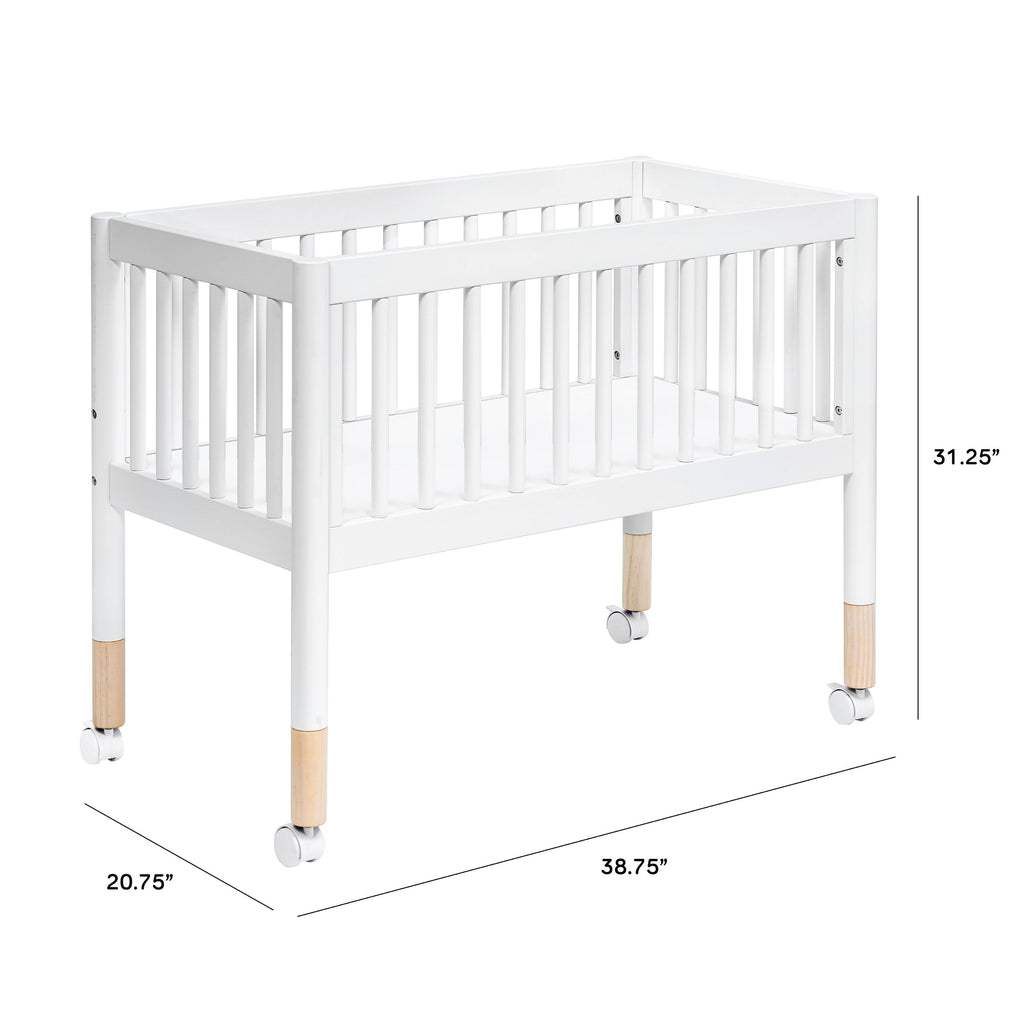 White Washed Natural Portable Bassinet T35136