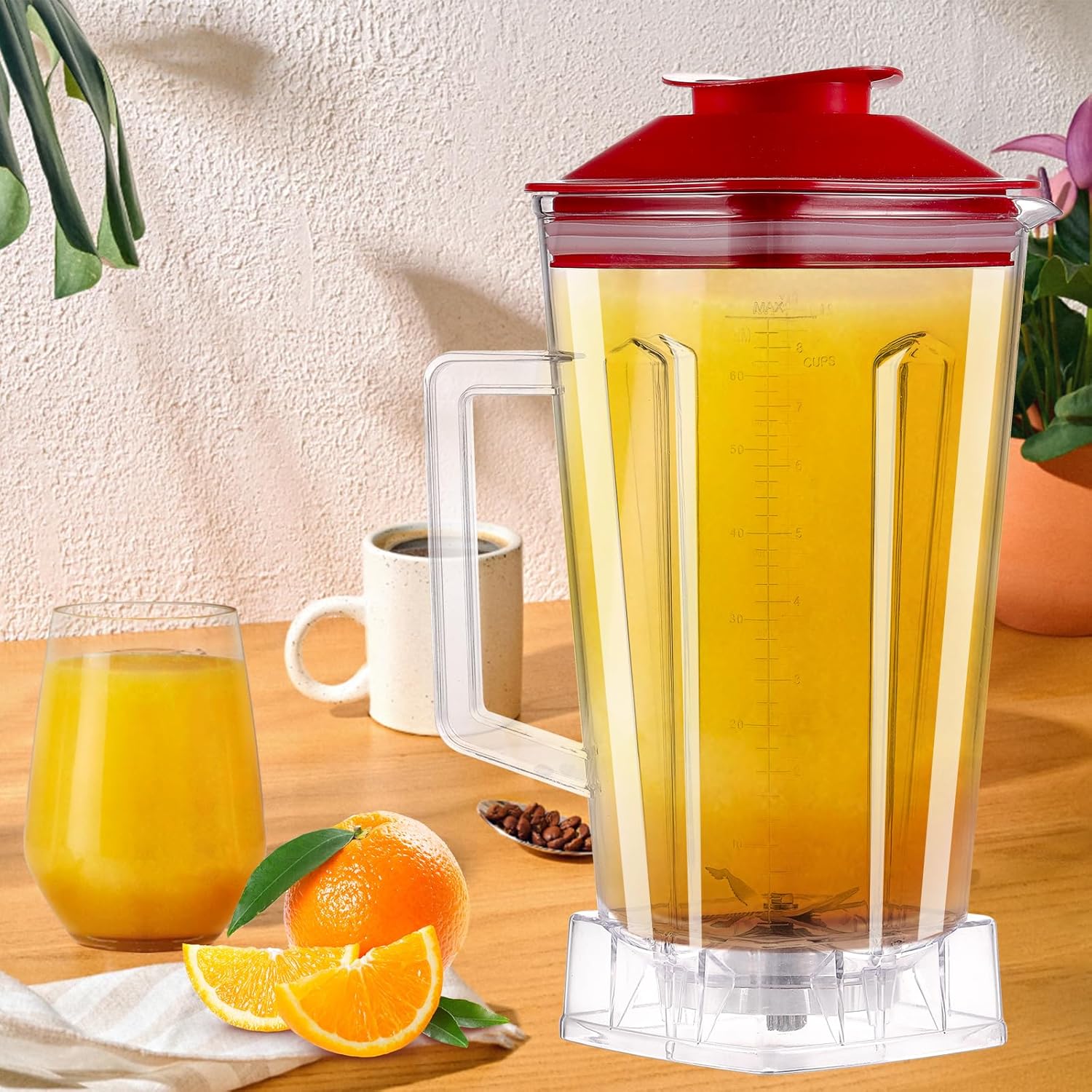 64 OZ Blender Pitcher with Red Lid A64298