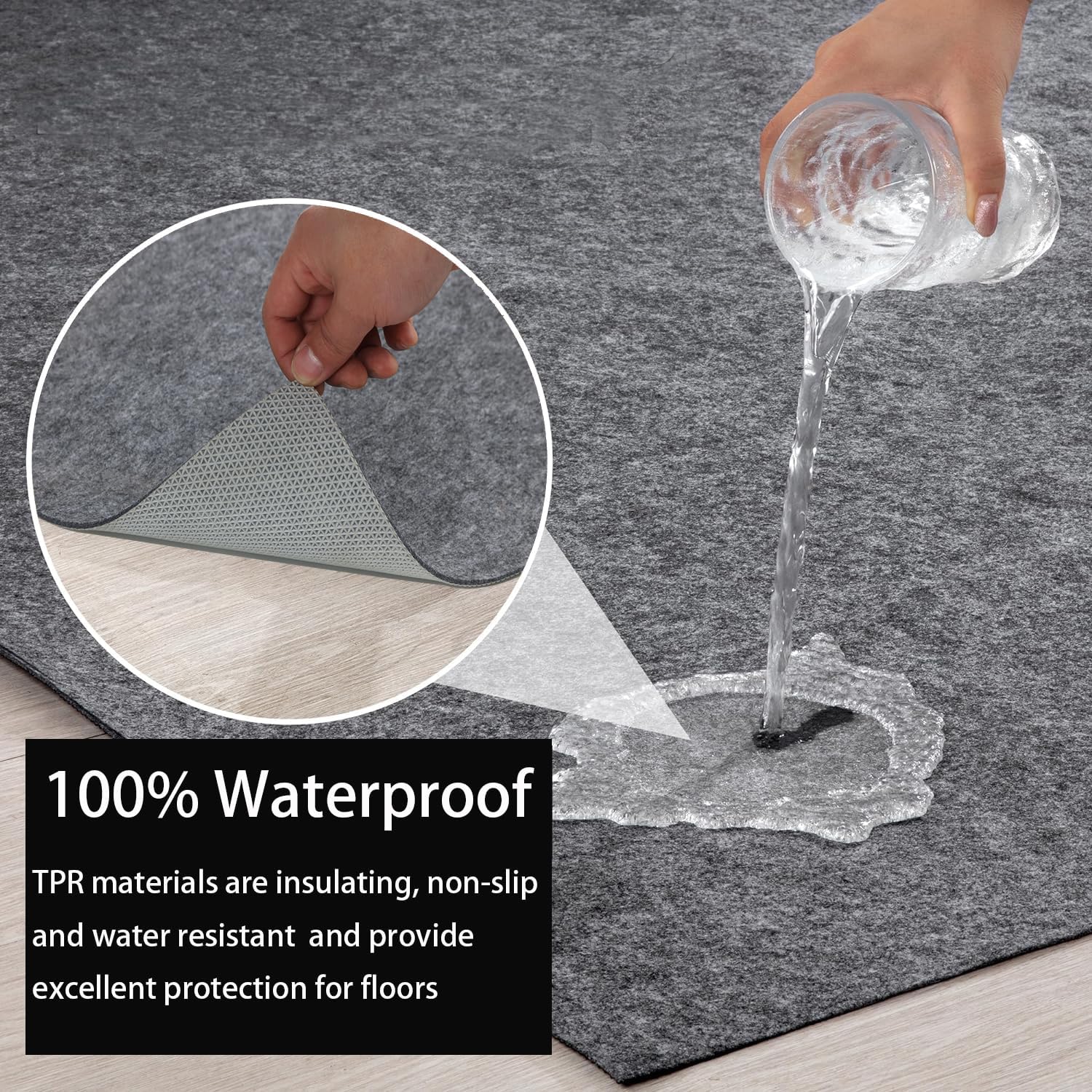 5x7 ft Non-Slip Waterproof Rug Pad W5834