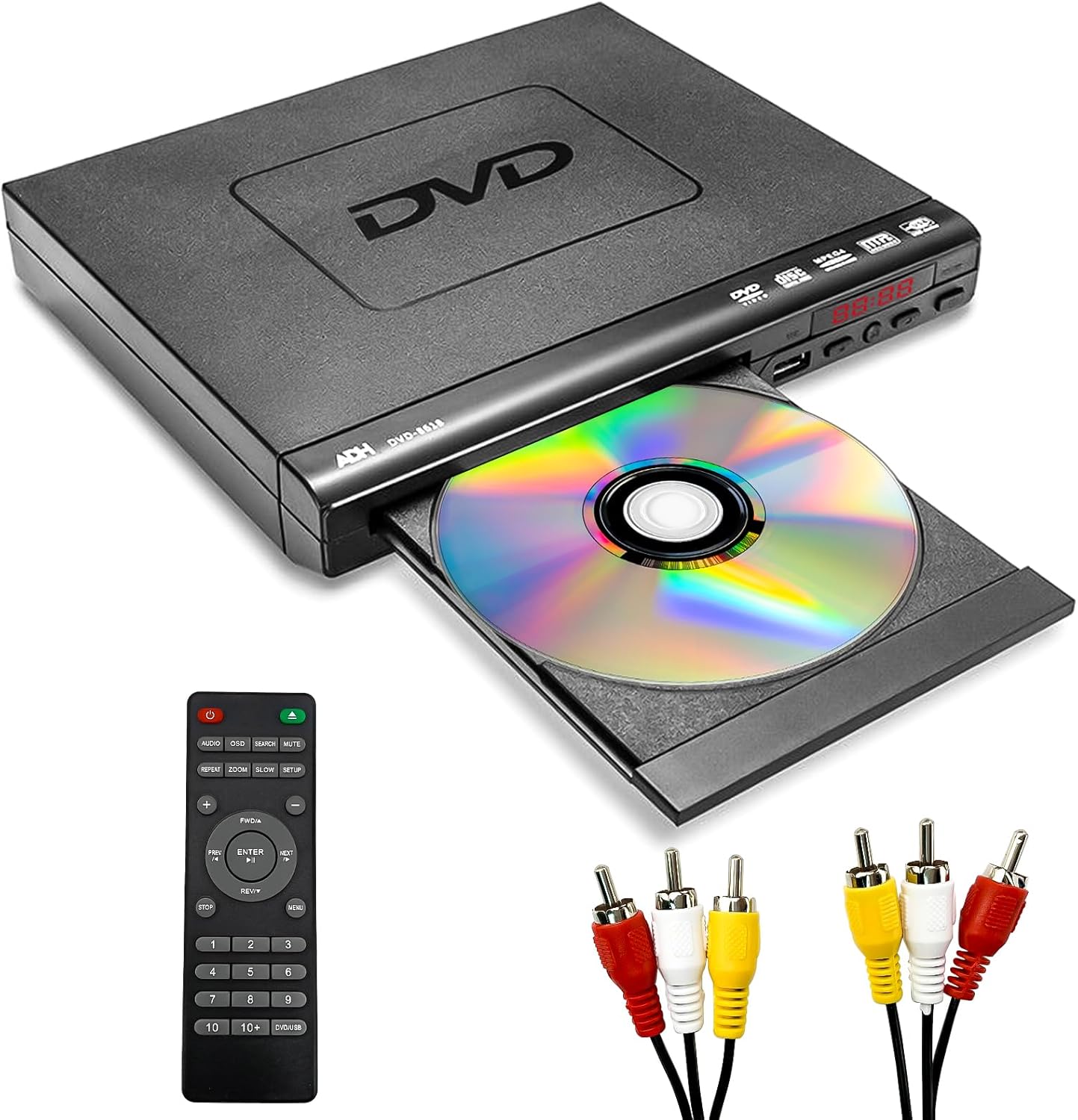 Mini DVD Player with AV Output USB Input Remote Control Q4059
