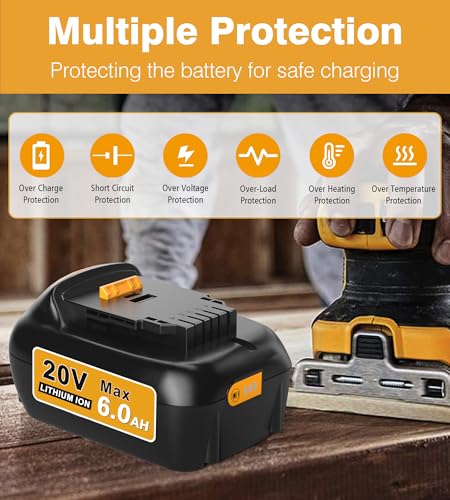 2Pack 6.0Ah Replacement Battery for 20V Cordless Power Tools I70797