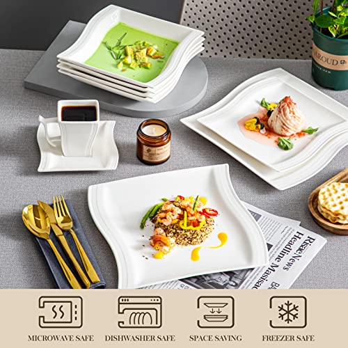 Ivory White 60 Piece Porcelain Dinnerware Set B75908
