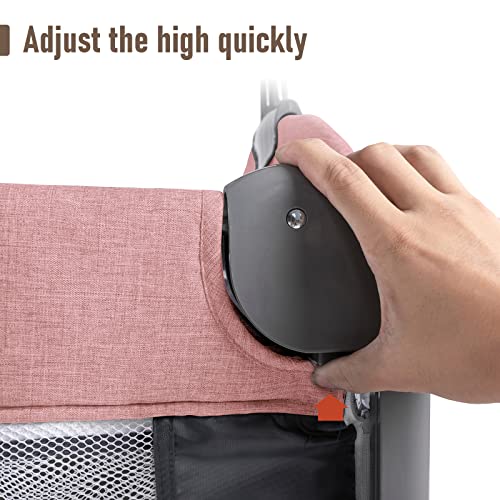 5 in 1 Baby Crib with Bassinet and Changing Table, Portable Travel Baby Playpen (Grey) X659