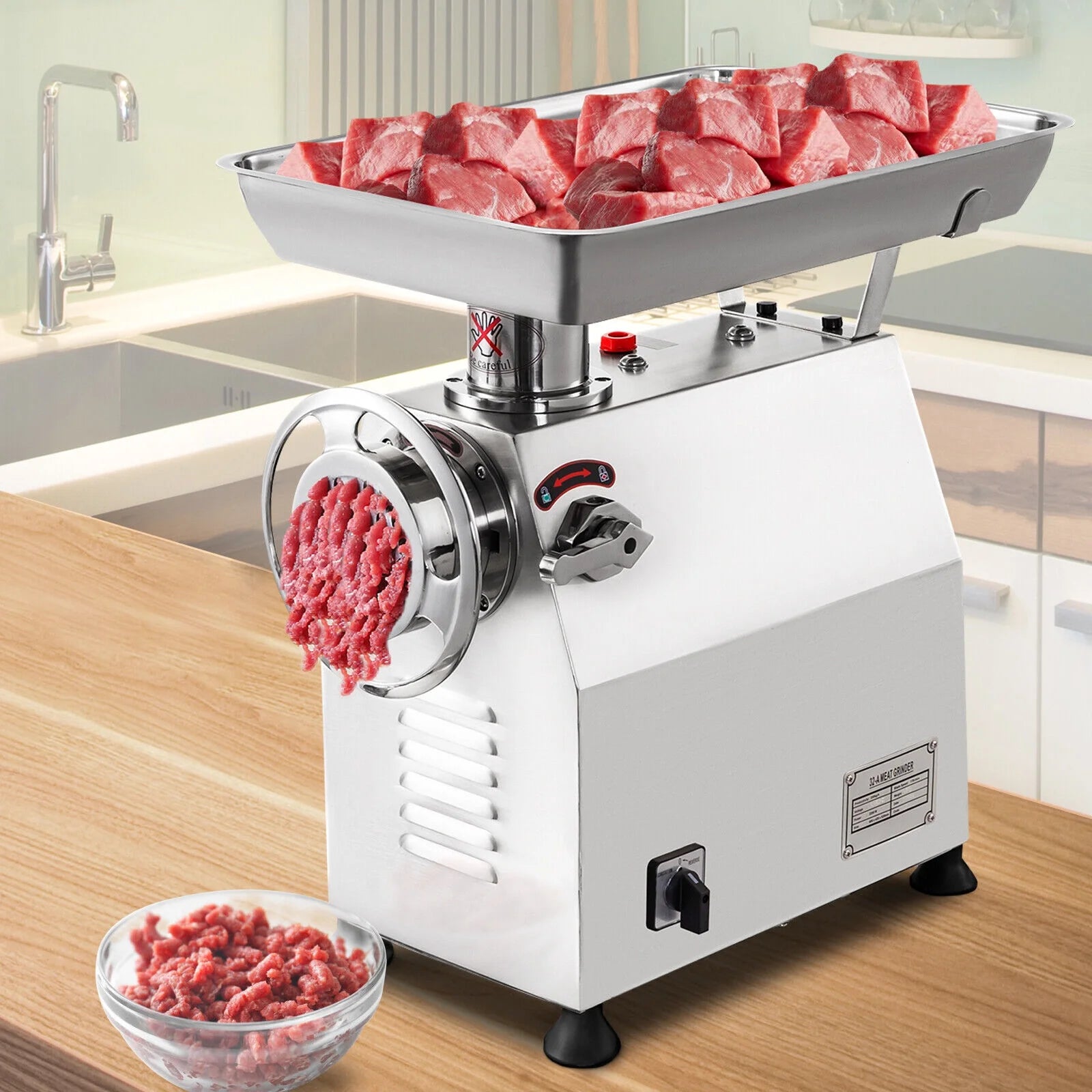 Commercial Electric Meat Grinder 2200W Stainless Steel K3452