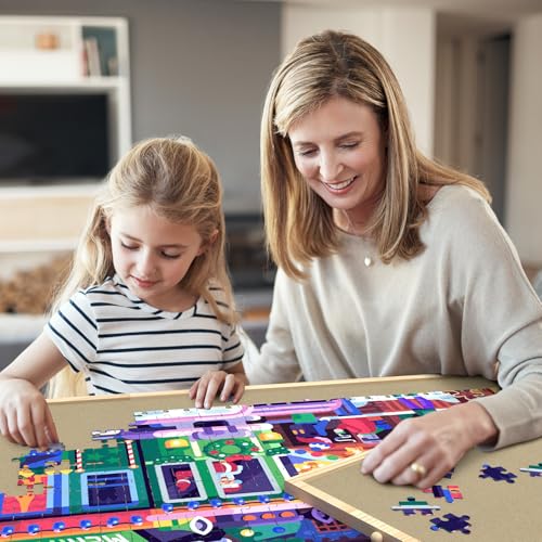 1500 Pieces Wooden Tilting Rotating Puzzle Board with Drawers and Cover R708