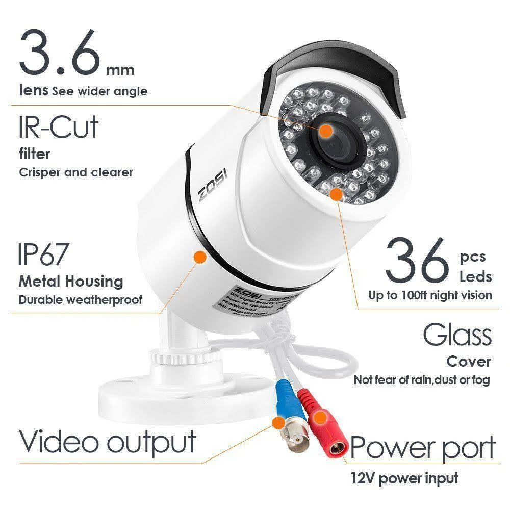 8-Channel 1080p 1TB DVR Security Camera System with 4 Wired Bullet Cameras Z784858
