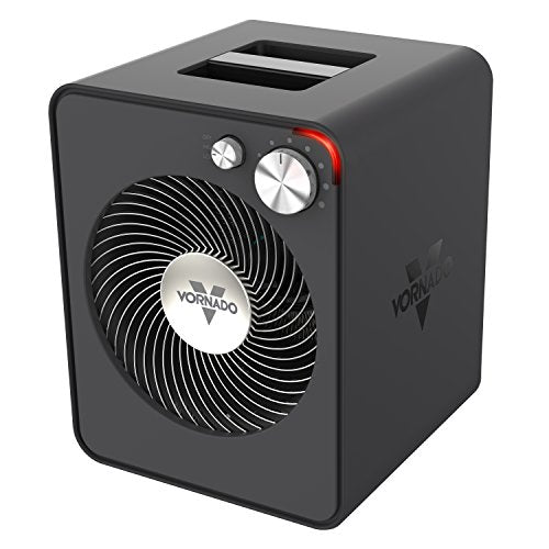Storm Gray Metal Heater with 2 Heat Settings and Adjustable Thermostat Z679