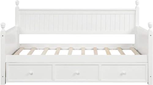 Twin Size Gray Wood Daybed with Storage Drawers D76180