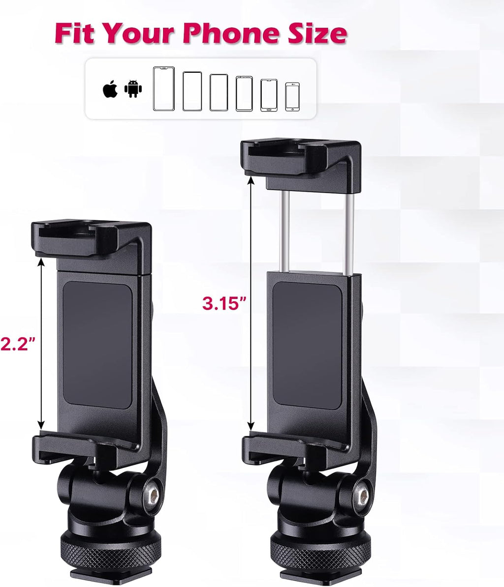 Metal Phone Tripod Mount with 2 Cold Shoe Mount I9076