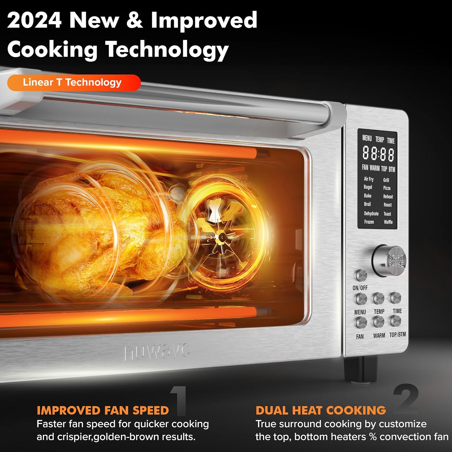 Stainless Steel 21QT Air Fryer Toaster Oven Combo H579