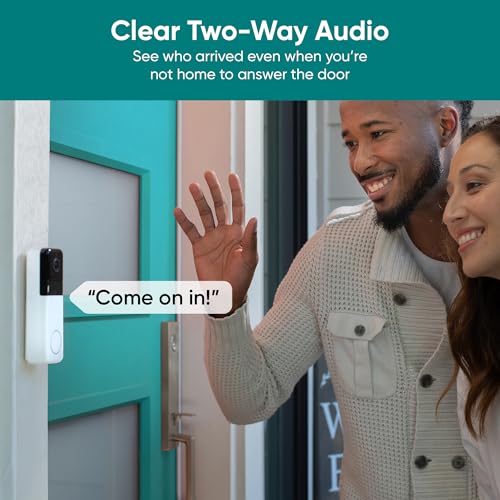 Wireless Video Doorbell Pro, 1440 HD Video, 2-Way Audio, Night Vision W343809