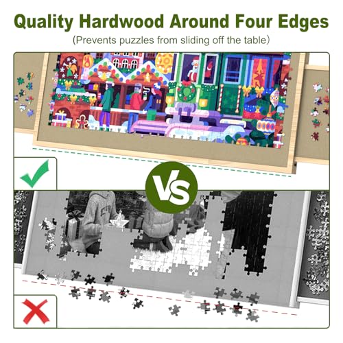 1500 Pieces Wooden Tilting Rotating Puzzle Board with Drawers and Cover R708