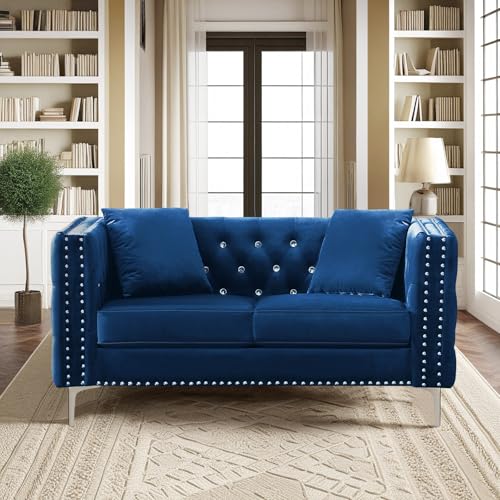 Black Velvet Loveseat Sofa J110