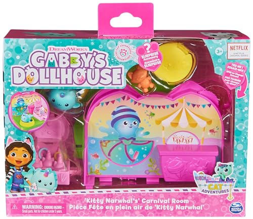 Kitty Narwhal’s Carnival Room with Toy Figure, Surprise Toys and Dollhouse Furniture Q348473