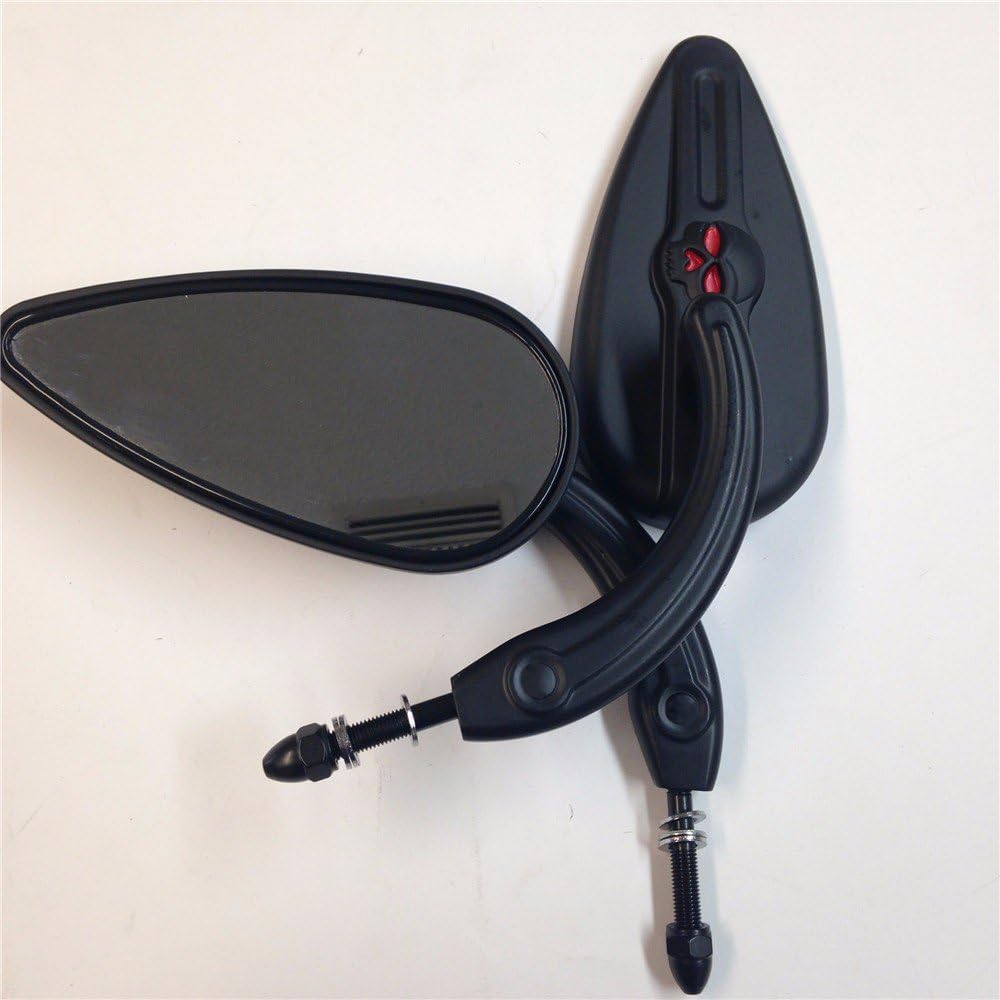 Black Teardrop Skull Zombie Mirrors V8974