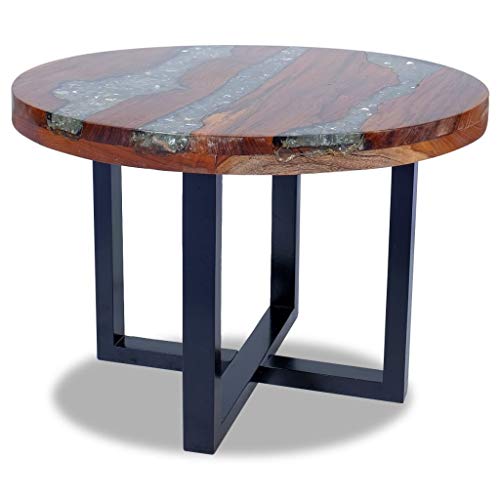 Teak Resin Round Coffee Table 23.6" Z633