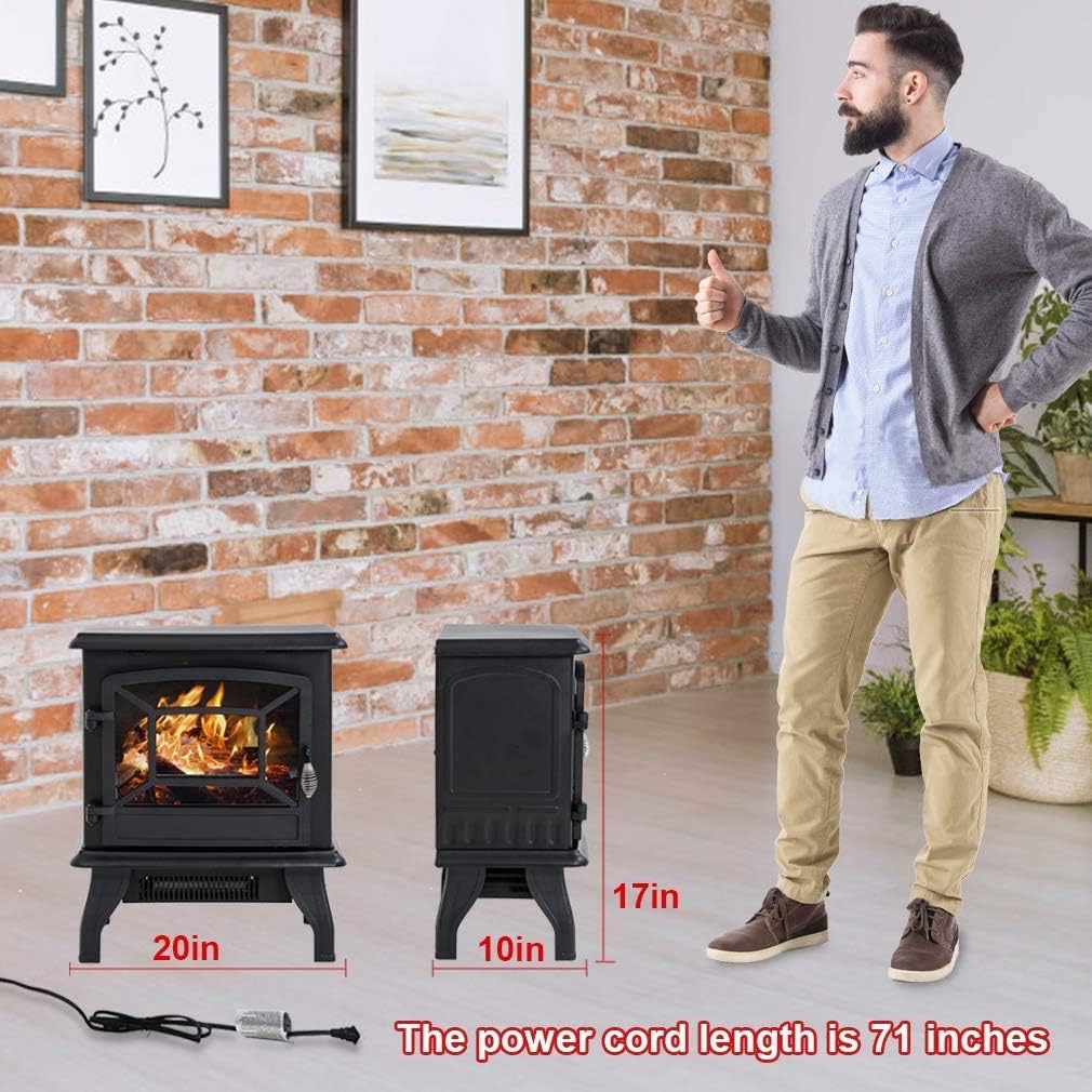 20" 1500W Electric Fireplace Heater J330