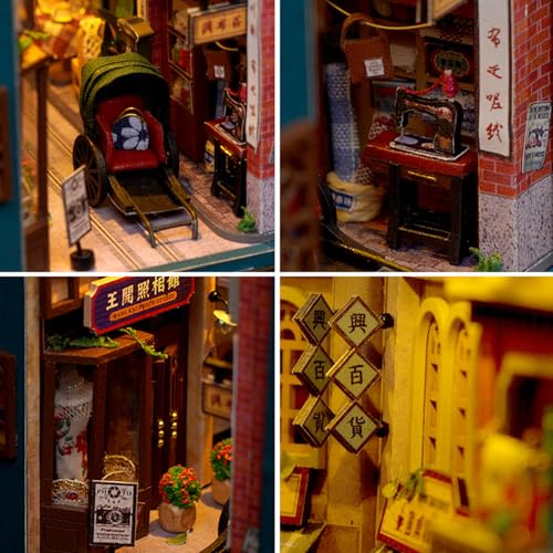 DIY Book Nook Kit with Music Box 3D Wooden Puzzle G658926