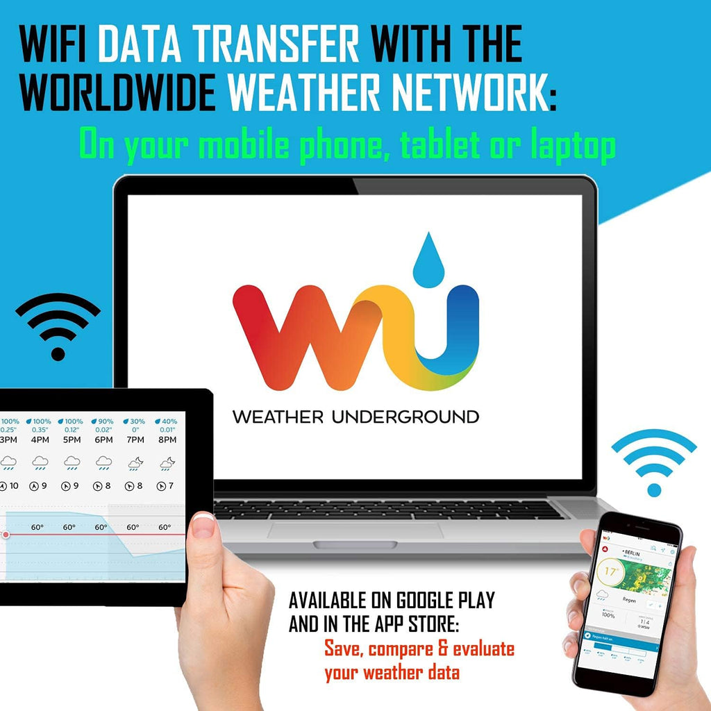 Black WiFi Weather Station with Outdoor Sensor P60361