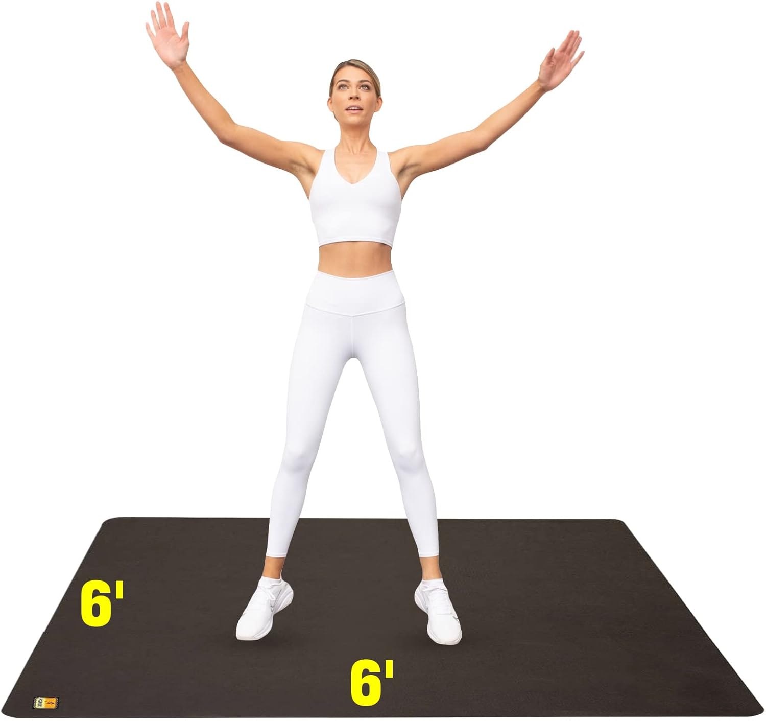 Large Exercise Mat 6 ft X 6 ft X 1/4" Thick Workout Mat R4173