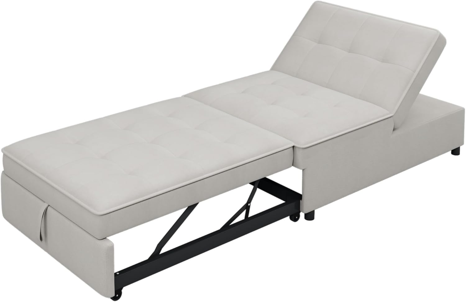 White 4-in-1 Convertible Sofa with Storage Pocket and USB Port N166