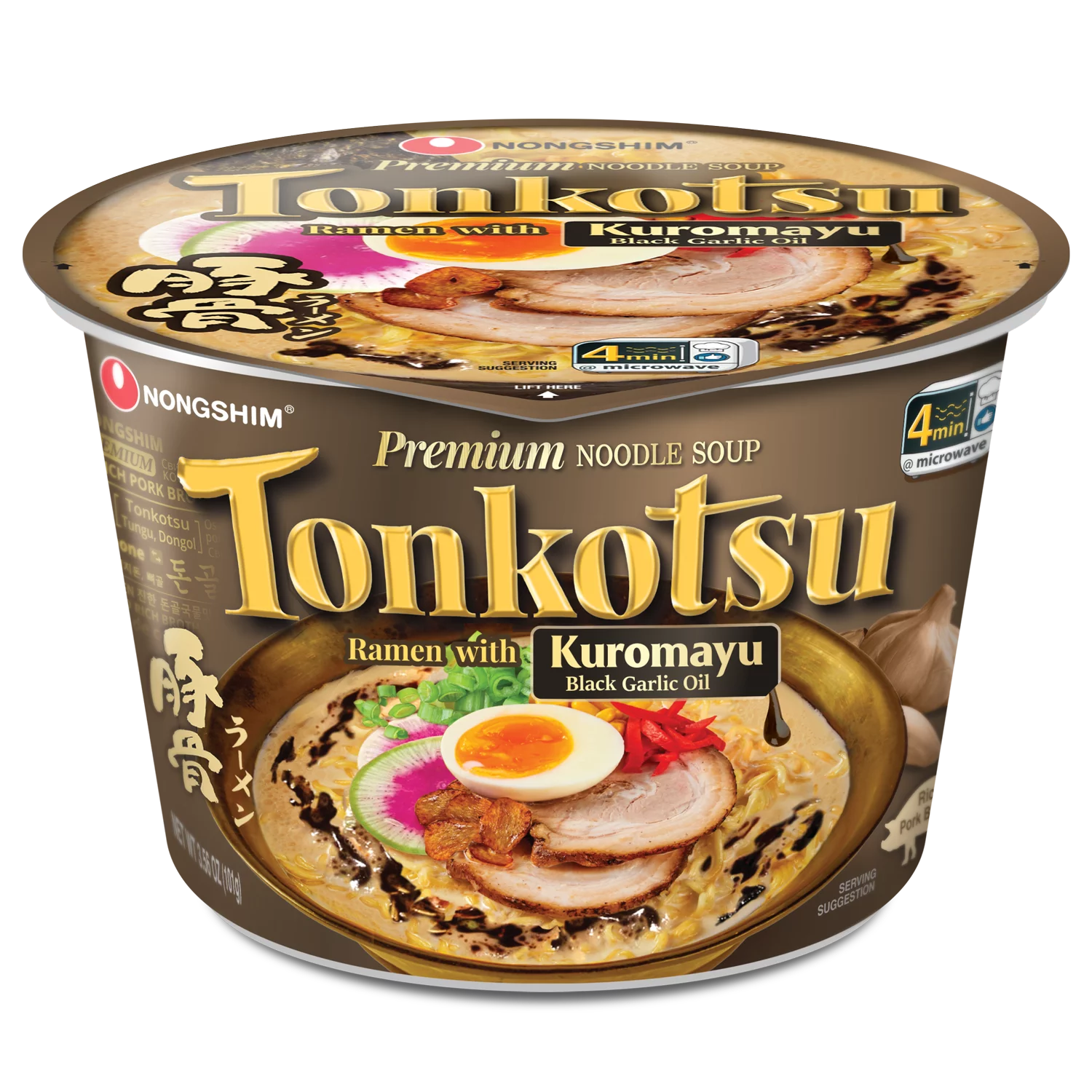 3.6oz X 6 Count Tonkotsu Spicy Pork & Black Garlic Ramyun Ramen Noodle Soup I412061