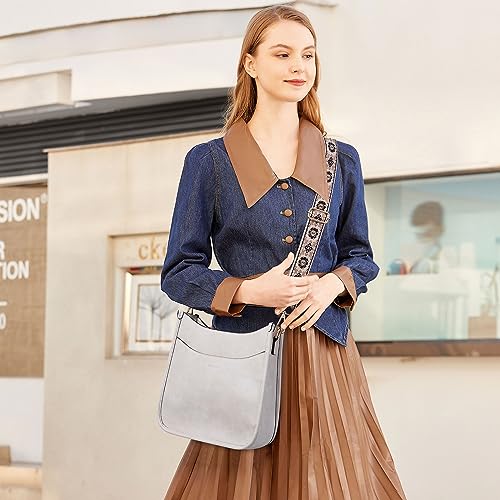 Vegan Leather Crossbody Shoulder Bag with 2PCS Adjustable Strap V60733