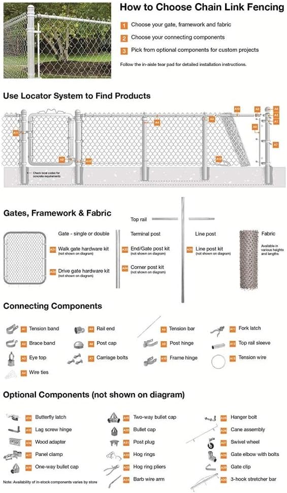 Galvanized Steel 4 X 50 Feet Chain Link Fence Fabric, 12.5-AW Gauge, Silver K23954