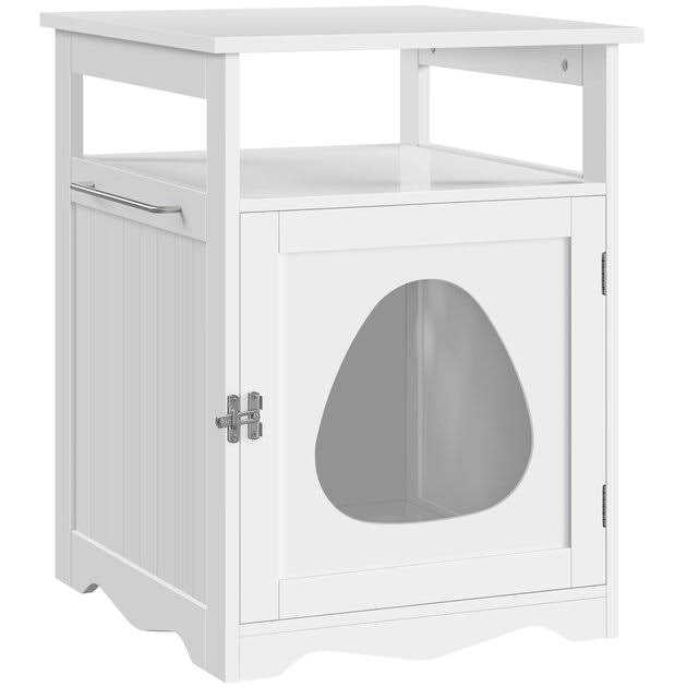 Box Furniture with Open Shelf Cat Litter Box J492233