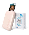 White 2x3 Mini Instant Photo Printer with 50 Zink Adhesive Paper D418553