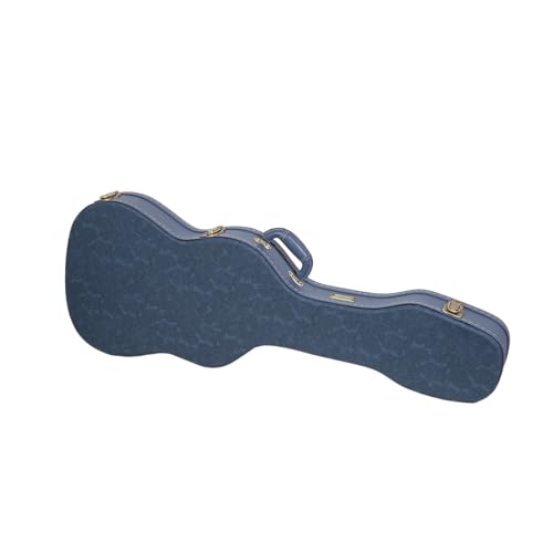 Carved Smoke Blue Wooden Hardshell Guitar Case R894