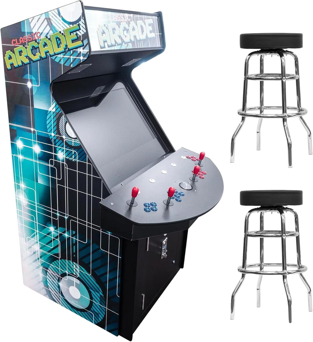 32" LCD Screen Arcade Machine with 4 Joysticks and 2 Stools D935