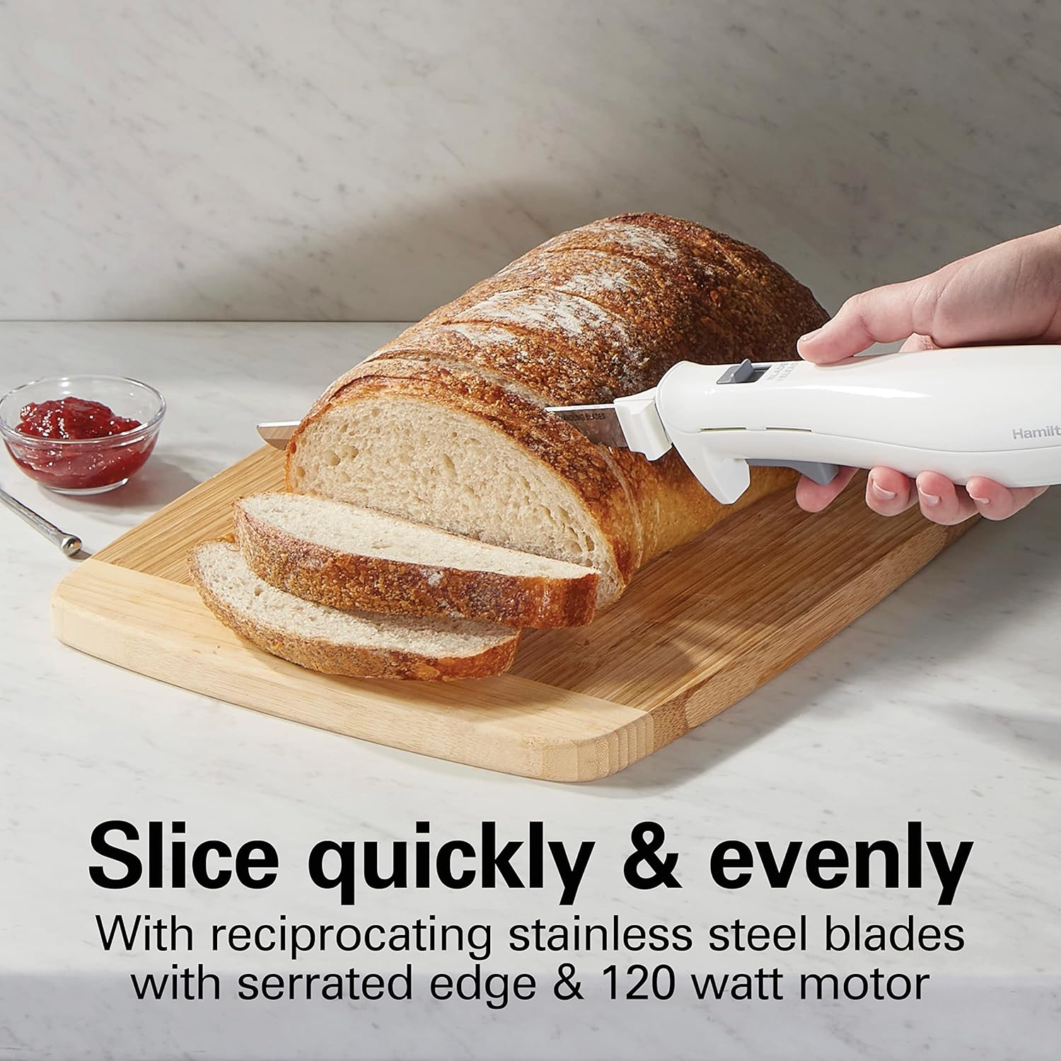 4-in-1 Electric Immersion Hand Blender with Handheld Blending Stick & Electric Knife Set with Storage Case A475593
