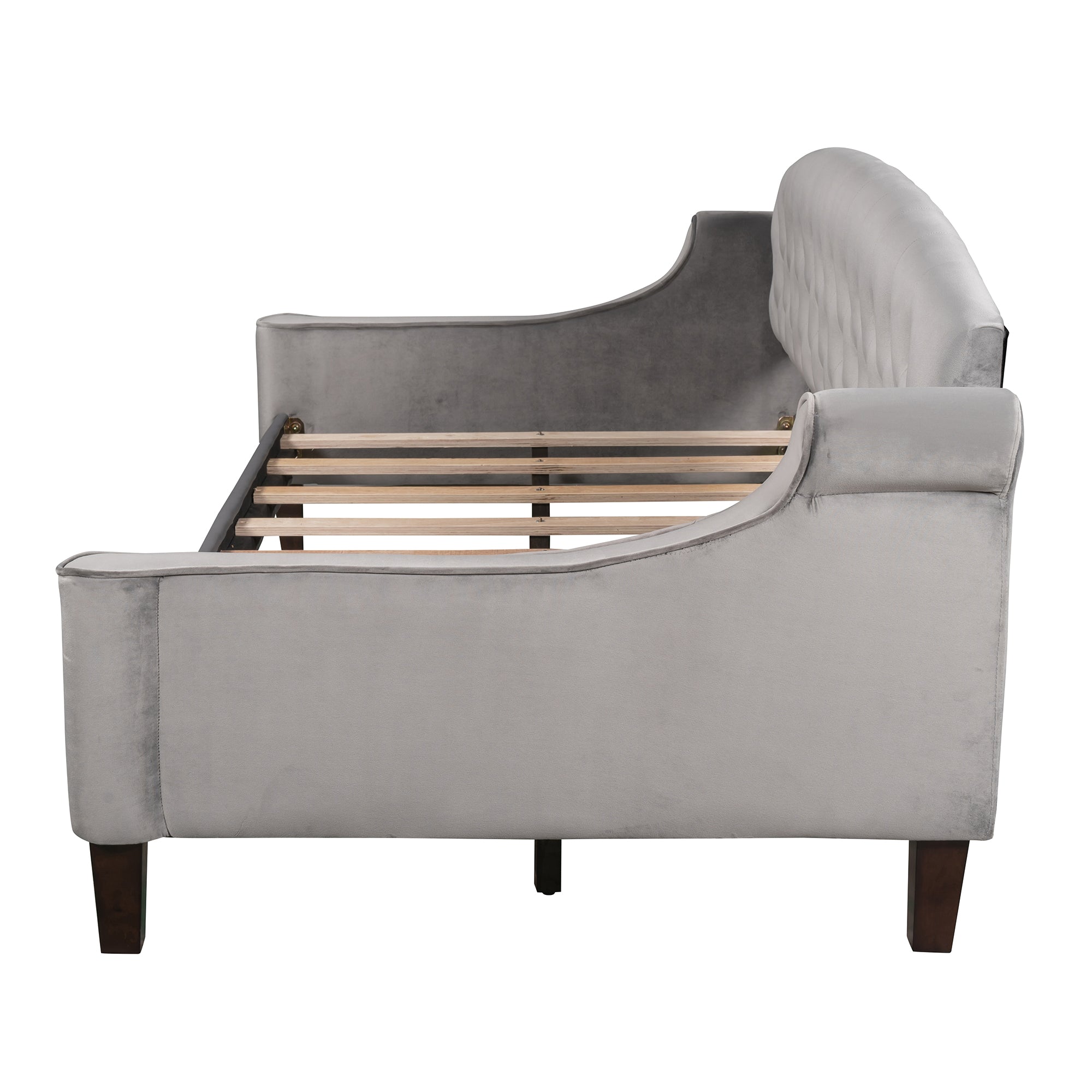 Twin Size Tufted Button Daybed Gray I3615