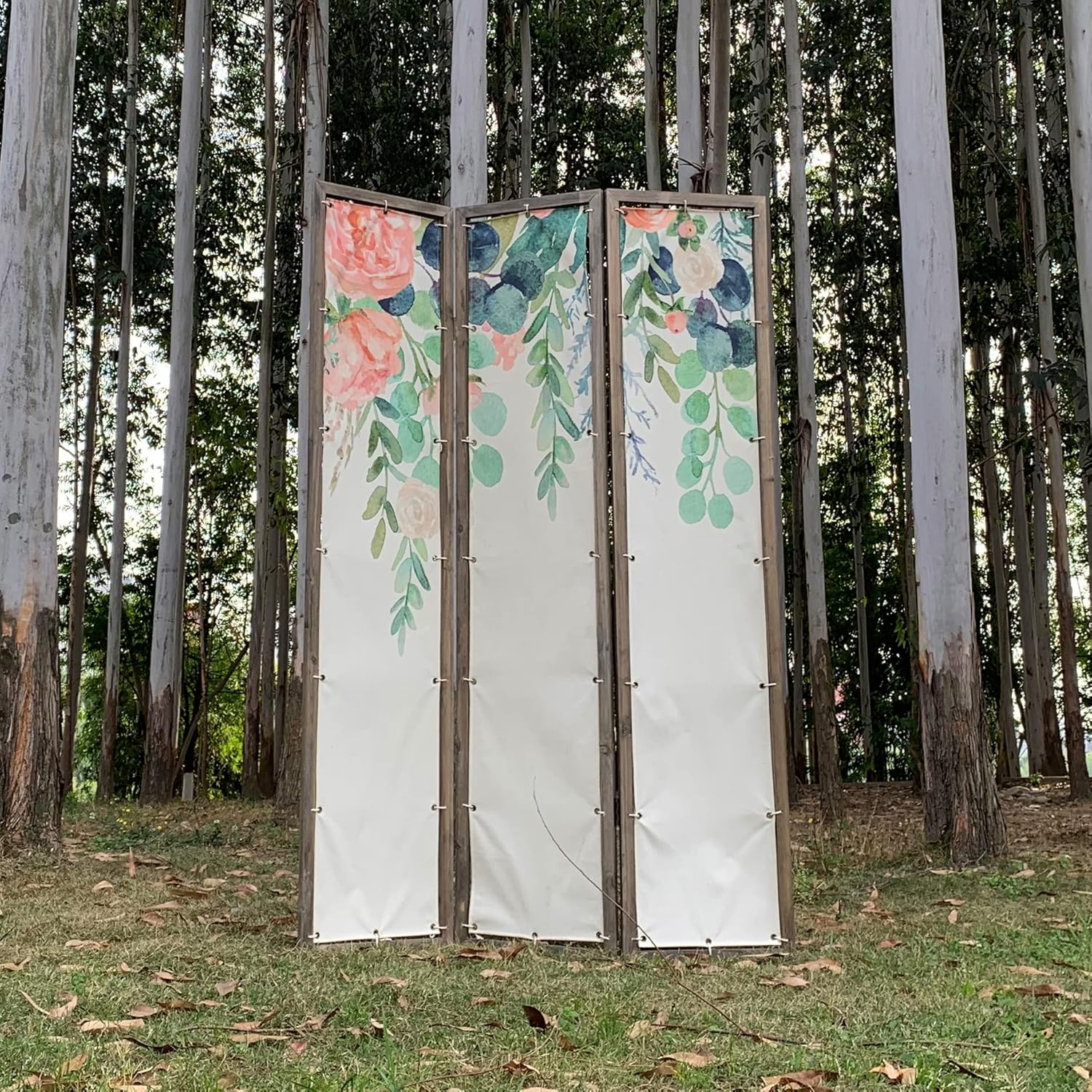 3-Panel Foldable Canvas Room Divider Screen 71'' Tall U99439