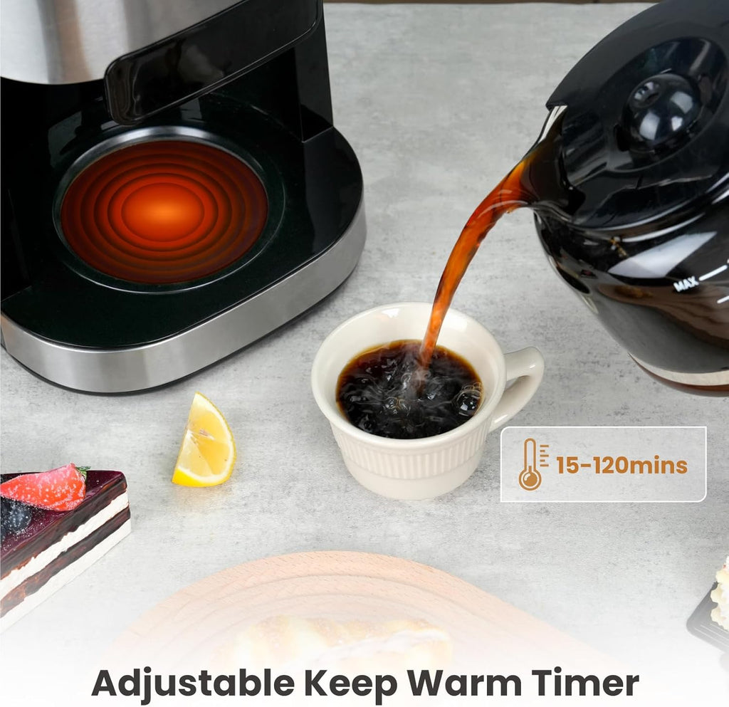 10-Cup Drip Coffee Maker with Built-in Grinder F7074