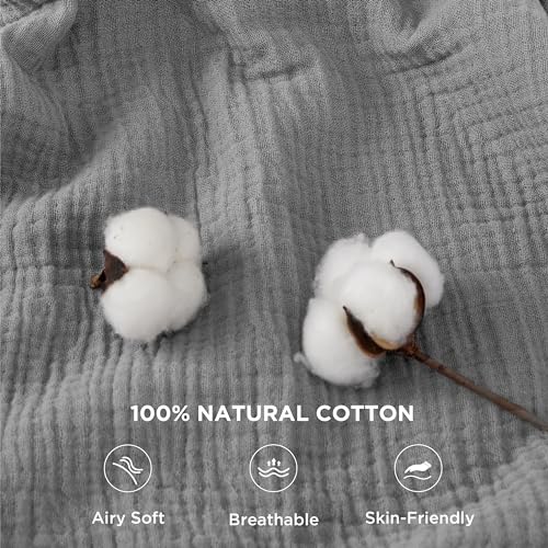 100% Cotton Muslin King Size Blanket, Beige, 108x90 Inches X40270
