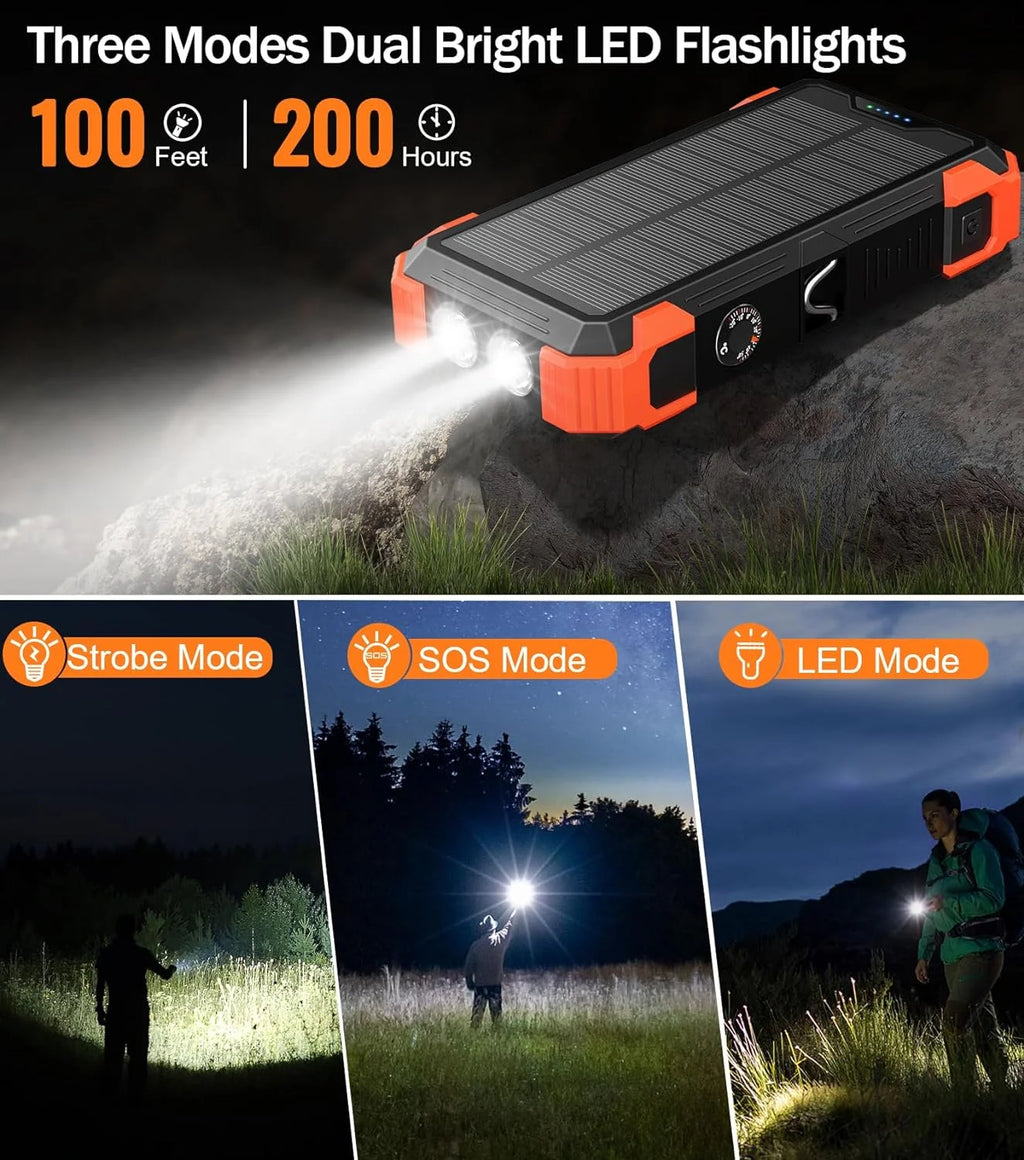 42800mAh Solar Charger Power Bank Portable Battery Pack F880921