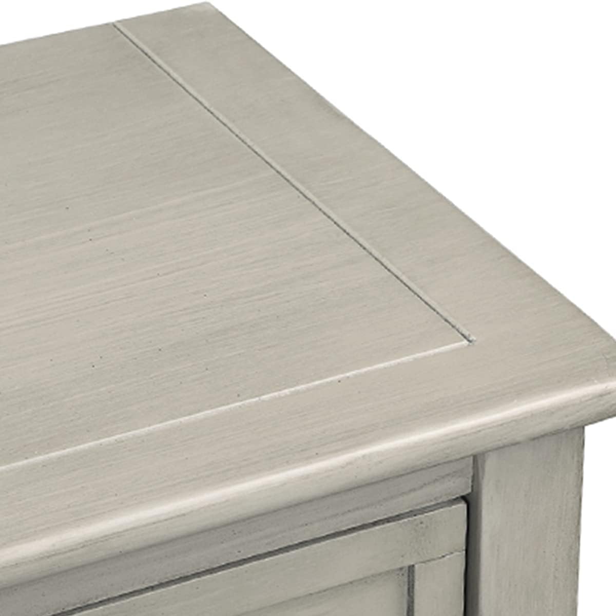 Antique Gray Solid Wood Console Table with 4 Drawers and Bottom Shelf E543