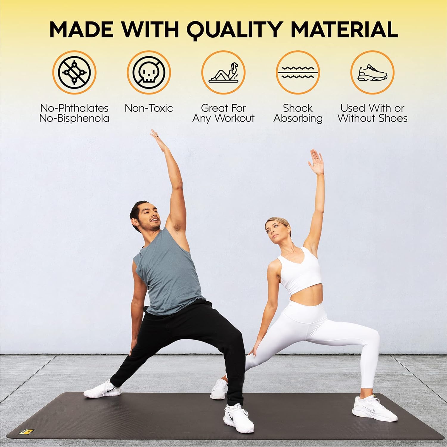 Large Exercise Mat 6 ft X 6 ft X 1/4" Thick Workout Mat R4173