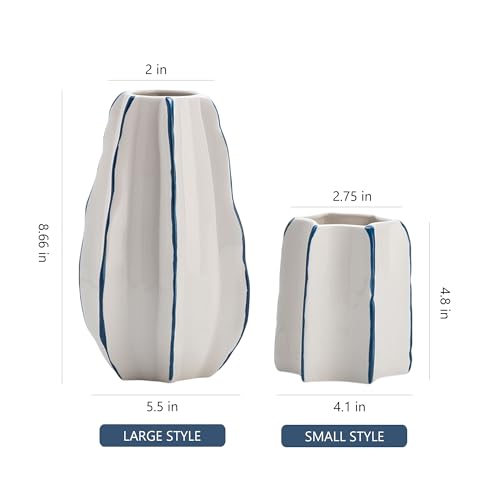 White Ceramic Vase Set of 2 P163259