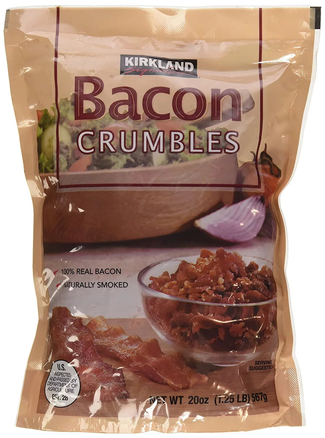 4 Packs Crumbled Bacon Bits, 20 oz (1.25 lb) 567 g, 100% Real Bacon O785528