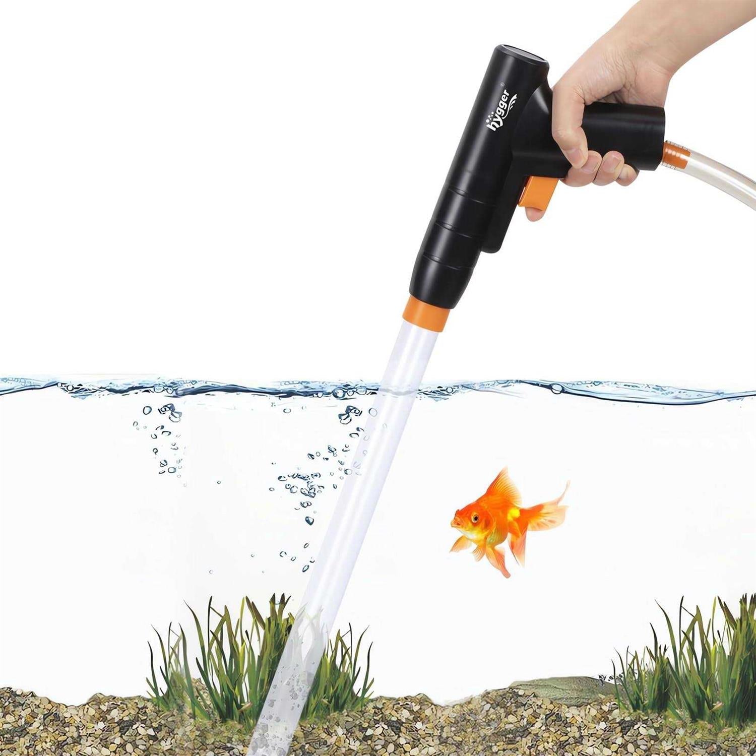 Aquarium Gravel Cleaner with Air-Pressing Button Fish Tank Sand Cleaner Kit Siphon Vacuum Cleaner E398536