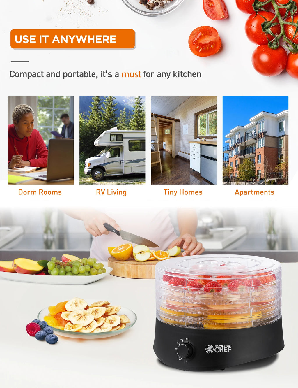 Black Food Dehydrator with 5 Drying Racks P466