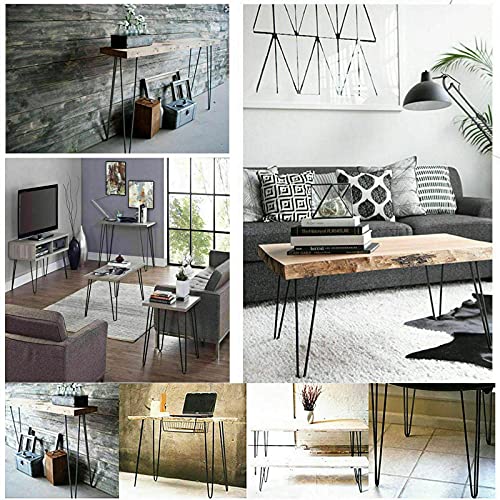 Black 2-Rod Metal Table Legs S344