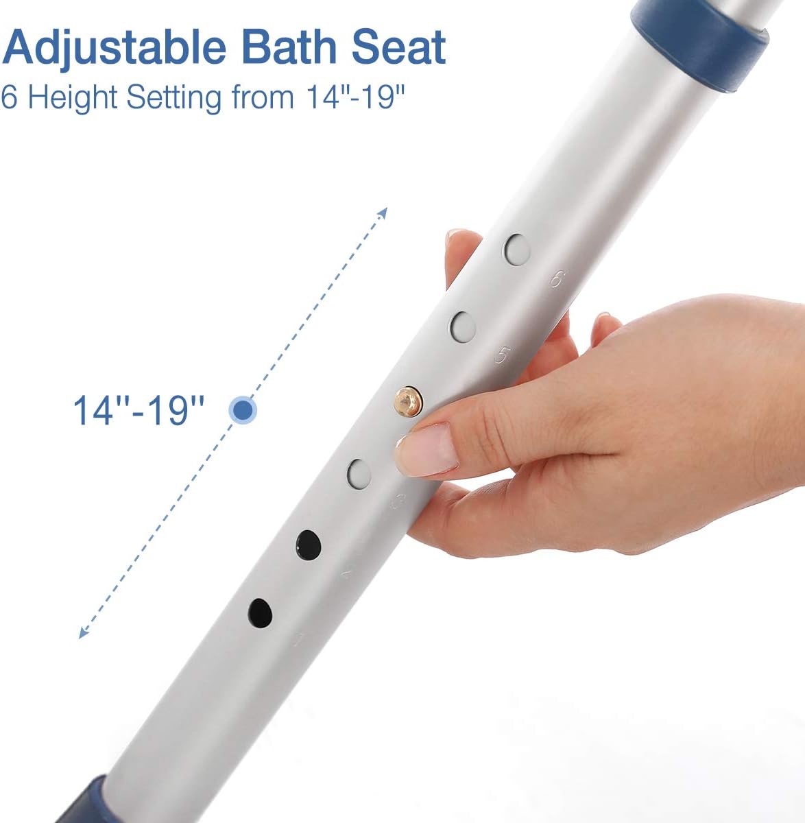 Rotating Adjustable Shower Stool with Waterproof Cushion Y540448