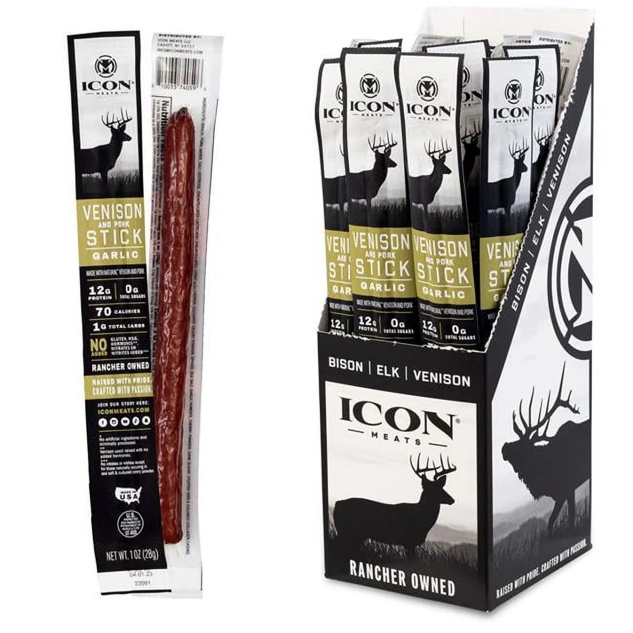 1 oz Garlic Venison Stick, Pack of 24 A1606