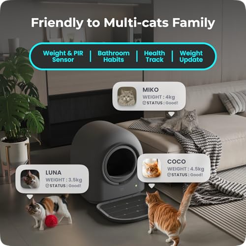 Dark Grey Self Cleaning Cat Litter Box K88309
