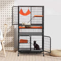4-Tier Wire Cat Cage Pet Enclosure with Removable Wheels H605