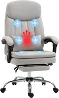 Light Gray Swivel Reclining PU Leather Office Chair V612054